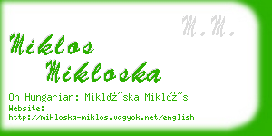 miklos mikloska business card